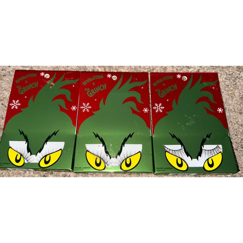 REVOLUTION‎ X THE GRINCH Eyelashes  Lot Of 3 NEW